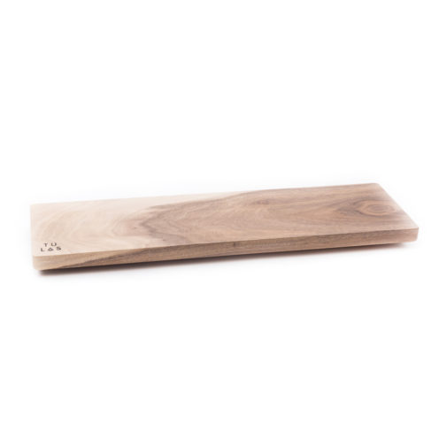 OSTE longy serving plate – walnut wood in cold tones, low feet