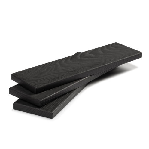 BEST plate – set of 3 long burned ash (black) plates